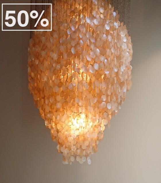 VERPAN 8DM très grand lustre nacre déstockage liquidation Lyon