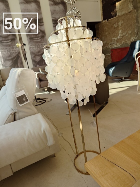 Lampe sur pied FUN 1STM BRASS laiton & nacre VERPAN Verner Panton