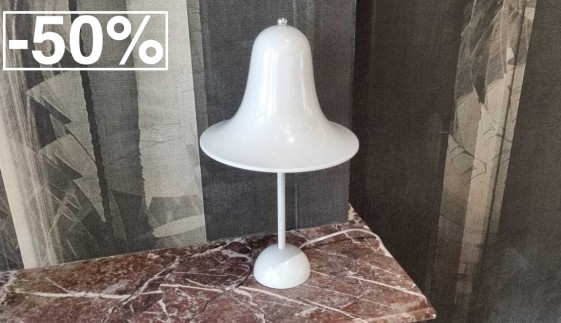 Lampe de table Verpan Pantop Ø23 White, déstockage liquidation Lyon