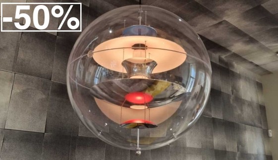 Suspension sphère Verpan VP GLOBE Ø50 cm Verner Panton, déstockage liquidation Lyon