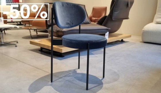 Verpan chaise SERIES 430 en tissu Kvadrat Raf SIMONS Harald 3 bleu, en déstockage