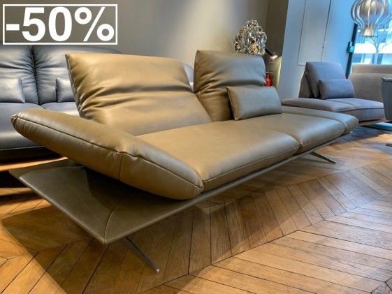 AD.SENSO, canapé 3 places en cuir pleine fleur Super Bull cactus