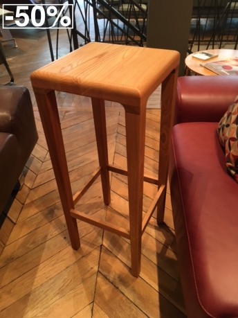 Tabouret de bar haut RIOJA en chêne naturel huilé, déstockage liquidation Lyon