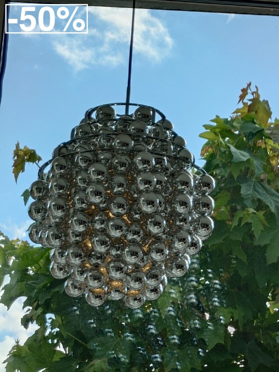 Suspension Verpan Ball argent, déstockage liquidation Vittel