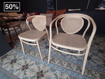 Chaise & fauteuil en bois de hêtre courbé & cannage LEGEND naturel