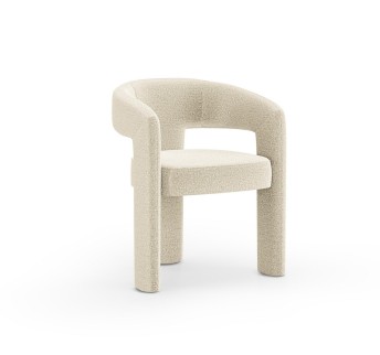 0HWONDER, petit fauteuil organique tapissé, pieds gainés cuir ou tissu