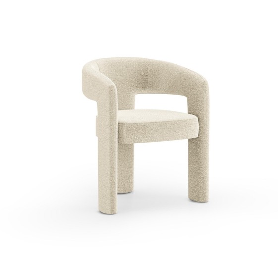 0HWONDER, petit fauteuil organique tapissé, pieds gainés cuir ou tissu