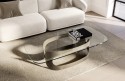 AIRED, sublime table basse rectangulaire design plateau en verre martelé ou cristal