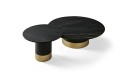 BLKMOON, table basse ronde plateau céramique, verre, marbre ou bois