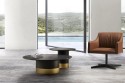 BLKMOON, table basse ronde plateau céramique, verre, marbre ou bois