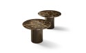 BLKMOON, table basse ronde plateau céramique, verre, marbre ou bois