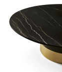 BLKMOON, table basse ronde plateau céramique, verre, marbre ou bois