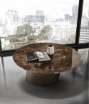 AXOME, table basse ronde plateau marbre, céramique, verre, ou bois