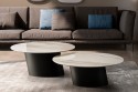 AXOME, table basse ronde plateau marbre, céramique, verre, ou bois