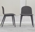 Blaine-R, chaises en hêtre laqué, tapissées de tissu, par 4