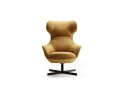 Fauteuil pivotant à oreilles design lounge cuir ou tissu GLENN