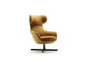 Fauteuil pivotant à oreilles design lounge cuir ou tissu GLENN