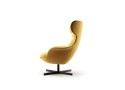 Fauteuil pivotant à oreilles design lounge cuir ou tissu GLENN