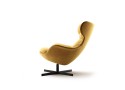 Fauteuil pivotant à oreilles design lounge cuir ou tissu GLENN