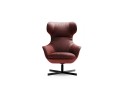 Fauteuil pivotant à oreilles design lounge cuir ou tissu GLENN