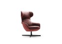 Fauteuil pivotant à oreilles design lounge cuir ou tissu GLENN