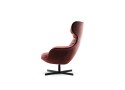 Fauteuil pivotant à oreilles design lounge cuir ou tissu GLENN