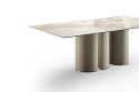 CREW, table design rectangulaire plateau céramique, verre, marbre ou bois