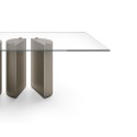 CREW, table design rectangulaire plateau céramique, verre, marbre ou bois