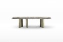 ALLOWED, table rectangulaire plateau céramique, verre, marbre ou bois, piètement bois laqué