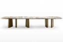 ALLOWED, grande table XL rectangulaire plateau en céramique, piètement bois laqué