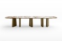 ALLOWED, grande table XL rectangulaire plateau en céramique, piètement bois laqué