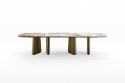 ALLOWED, grande table XL rectangulaire plateau en céramique, piètement bois laqué