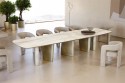ALLOWED, grande table XL rectangulaire plateau en céramique, piètement bois laqué