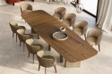 ALLOWED, grande table XL rectangulaire plateau en céramique, piètement bois laqué