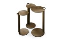 Bout de canapé, petite table console ronde VALY, plateau métal ou céramique