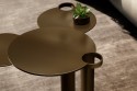Bout de canapé, petite table console ronde VALY, plateau métal ou céramique