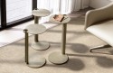 Bout de canapé, petite table console ronde VALY, plateau métal ou céramique