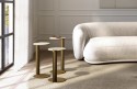 Bout de canapé, petite table console ronde VALY, plateau métal ou céramique