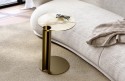 Bout de canapé, petite table console ronde VALY, plateau métal ou céramique