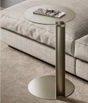 Bout de canapé, petite table console ronde VALY, plateau métal ou céramique
