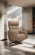 BRET.RELAX fauteuil cuir de relaxation double moteurs électrique option batterie