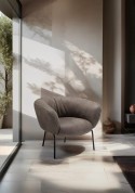 Fauteuil design tissu velours ou cuir LOBSTAR 4 pieds