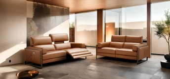 ACTION.RELAX, canapé cuir relax 2 places électrique fonction WALLFREE