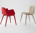 Blaine-R, ensemble 3 chaises & 3 fauteuils bois tapiss