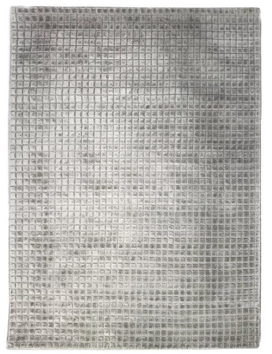 Tapis sur mesure en viscose MANHATTAN monochrome teinte au choix petits damiers