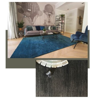 Tapis en laine très épais sur mesure monochrome couleur au choix DELUXE NATURA