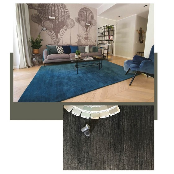 Tapis en laine très épais sur mesure monochrome couleur au choix DELUXE NATURA