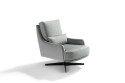 ELEGY, petit fauteuil design pivotant cuir ou tissu