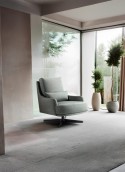 ELEGY, petit fauteuil design pivotant cuir ou tissu