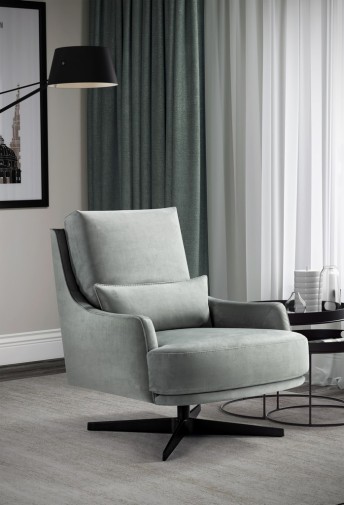 ELEGY, petit fauteuil design pivotant cuir ou tissu